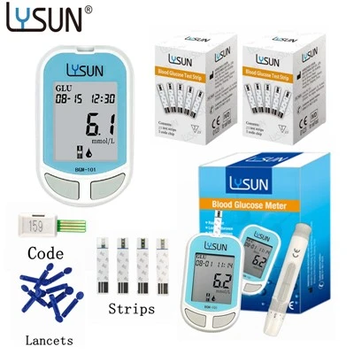Lysun CE -hyväksytty pikatestin verensokerimittarin glukoosimittari diabetekselle
