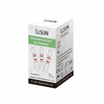 Lysun Clinic Medical Test -laitteet Hemoglobiini HCT -analysaattori 50 kpl testia strip Kit Lancetts